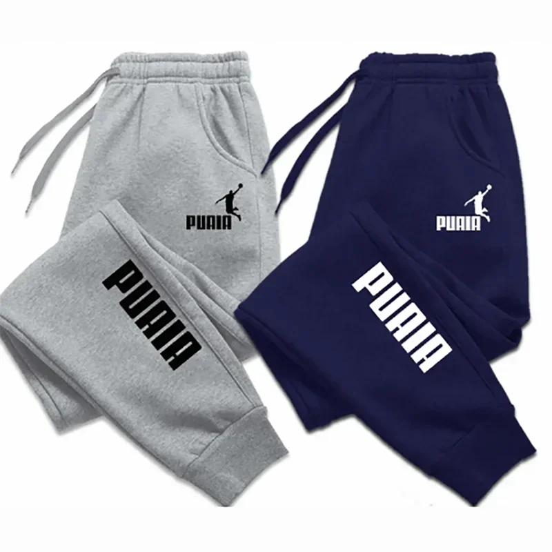 PUAIA Print Mens Pants Autumn/Winter New Sport Jogging Trousers Fitness Loose Fit Clothing Solid Color Outfit Streetwear Pants