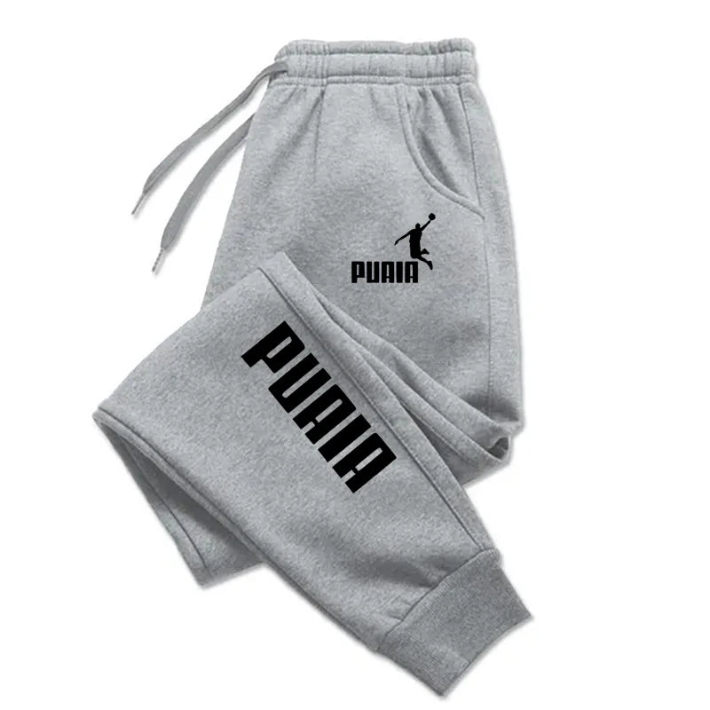 PUAIA Print Mens Pants Autumn/Winter New Sport Jogging Trousers Fitness Loose Fit Clothing Solid Color Outfit Streetwear Pants
